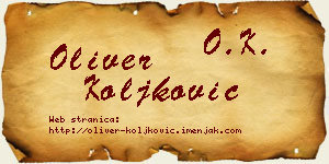 Oliver Koljković vizit kartica